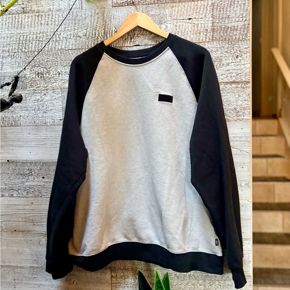 Vans | Midweight Crew Neck Fleece Pullover - Men's XL, Gray/Black